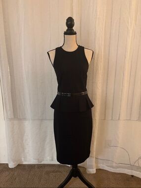 A/X Armani Exchange Black Peplum Midi Dress